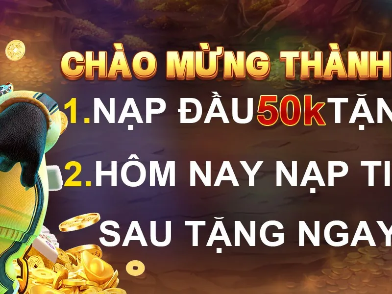 Hình ảnh tiền thưởng chào mừng với các đồng tiền vàng và biểu tượng chiến thắng.